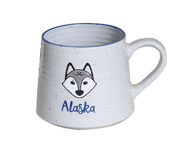 Stonware ceramic mugs screw 3D retro ceramic coffee mugs with fox logo